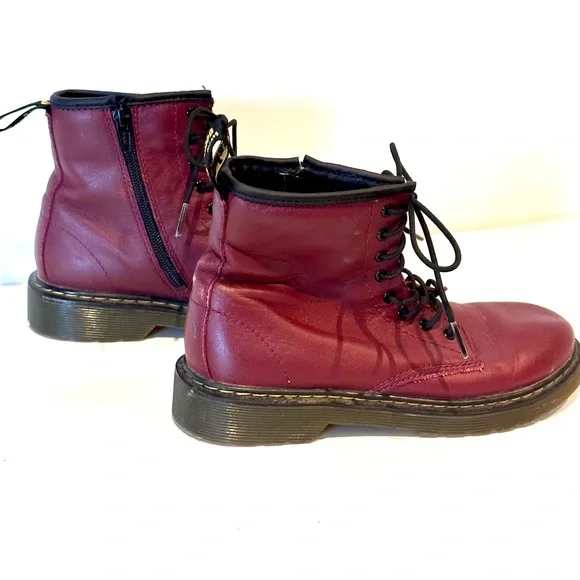 Dr. Martens 1460 Youth Delaney Zip Boot Cherry Sz 4 (women 5) - Picture 6 of 8